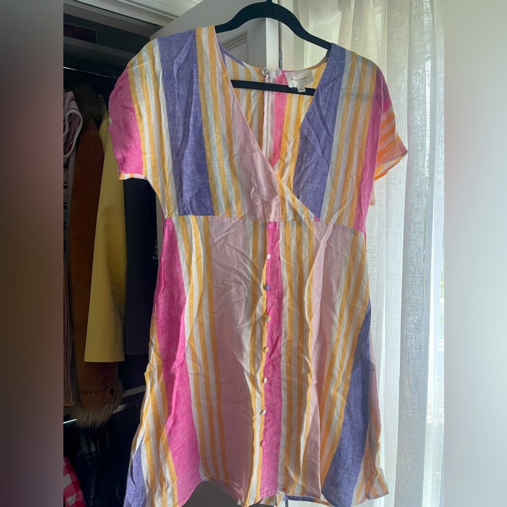 Revolve - Pink & Yellow Striped Dress